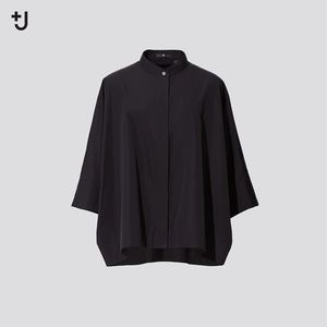 NEW Uniqlo X Jil Sander +J Supima Cotton Dolman 3/4 Sleeve Shirt - Black